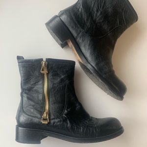 Black leather Jimmy Choo Biker Boot